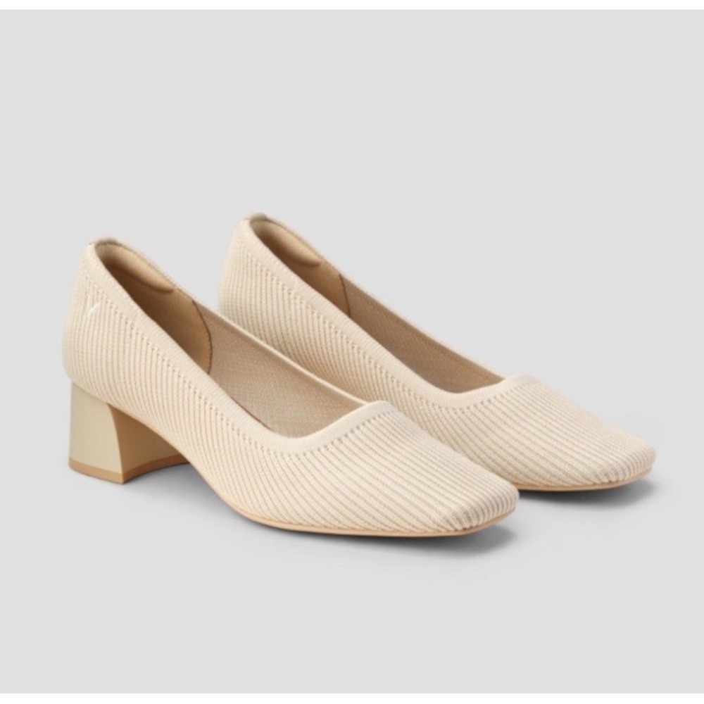 Vivaia Melody 2.0 EU 41 Women's 9.5 Pro‎ Square Toe Heels Chunky Pumps Almond